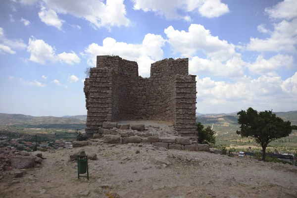 Parecen Columnas Gran Angular Del Templo Ciudad Antigua Atenea Assos — Foto de Stock