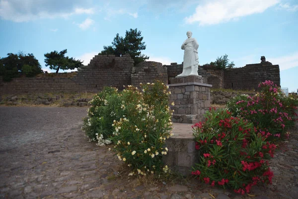 Aristoteles Socha Před Starobylým Městem Assos Canakkale Turecko — Stock fotografie