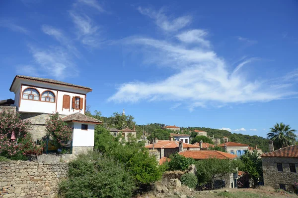 Strade Tradizionali Architettura Tipica Egea Adatepe Village Ida Mountains Sunny — Foto Stock