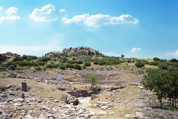 Anfiteatro Antiguo Assos Ruinas Del Anfiteatro Antigua Ciudad Assos Behramkale — Foto de Stock