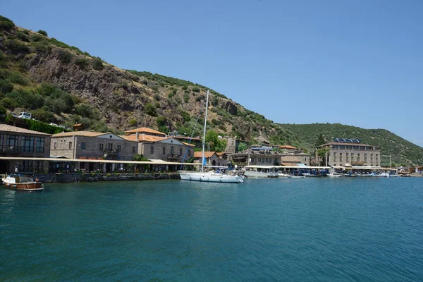 Architettura Tipica Egea Behramkale Ancient Harbor Assos Sunny Day Canakkale — Foto Stock