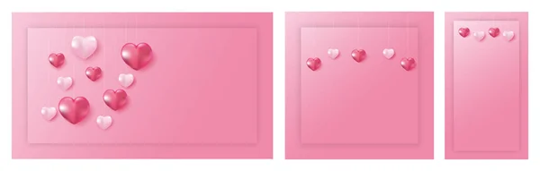 情人节 母亲节 情人节 有文字空间的生日贺卡的爱的载体符号 — 图库矢量图片