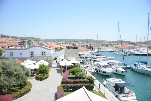 Cesme Τουρκια Ιούλιος 2018 Cesme Marina View Cesme Town Top — Φωτογραφία Αρχείου