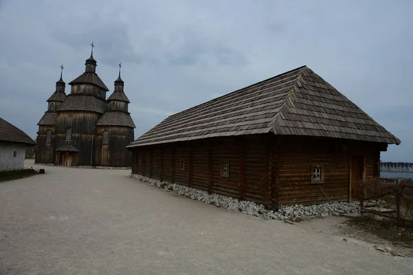 Zaporizhia Ukraine March 2019 Information Map Main Enterance Wooden Building — 图库照片