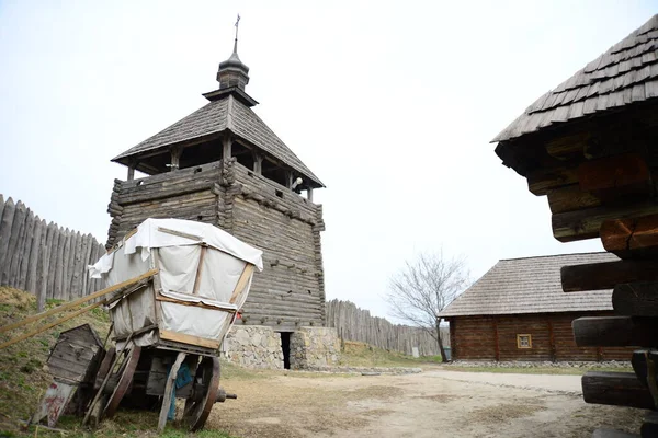 Kazaklar Ukrayna Daki Zaporozhye Sich Teki Ahşap Bina Zaporozhye Deki — Stok fotoğraf