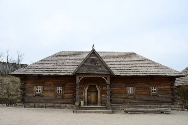 Zaporizhia Ucrania Marzo 2019 Interior Iglesia Madera Edificio Madera Zaporozhye —  Fotos de Stock