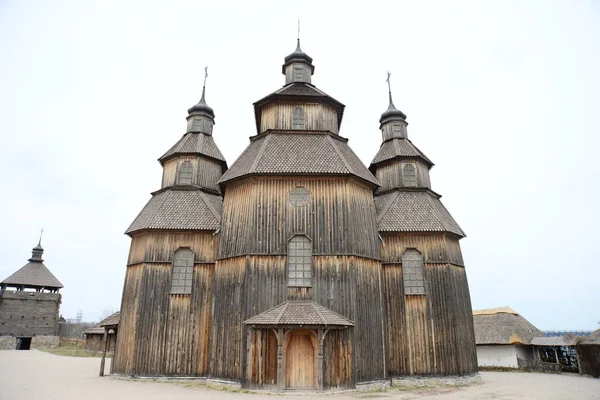 Tipik Bir Kazak Evi Gibi Ukrayna Daki Zaporozhye Sich Teki — Stok fotoğraf