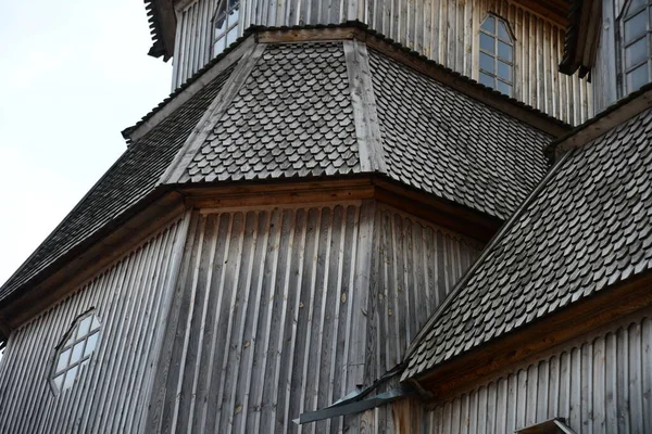 Kozakken Fort Houten Gebouw Zaporozhye Sich Oekraïne Middeleeuwse Kerk Eiland — Stockfoto