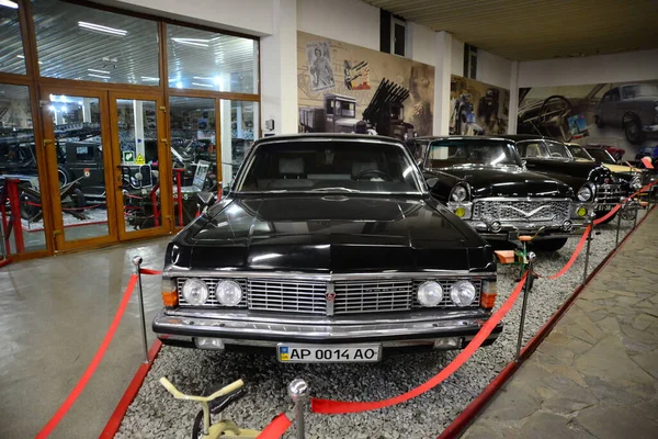 Zaporizhia Ukraine March 2019 Front View Varicolored Cars Museum Soviet — Stock Photo, Image