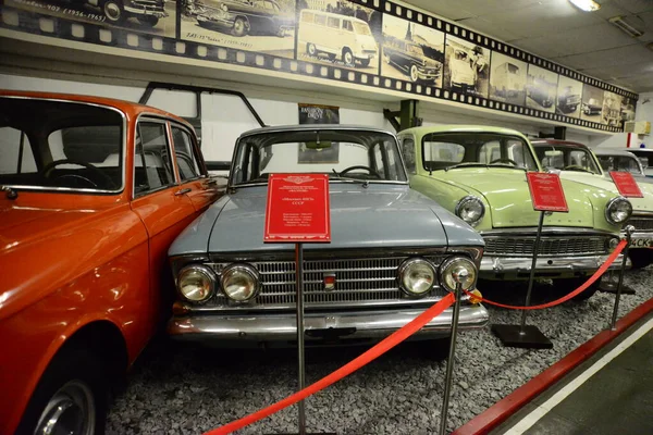 Zaporizhia Ukraine March 2019 Front View Varicolored Cars Museum Soviet — Stock Photo, Image