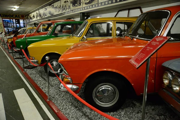 Zaporizhia Ukraine March 2019 Front View Varicolored Cars Museum Soviet — Stock Photo, Image