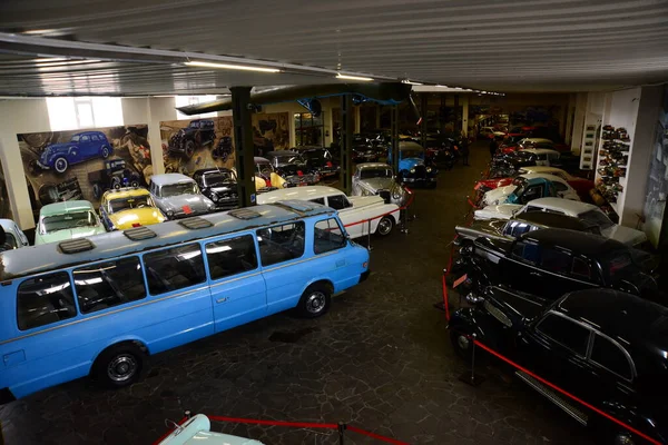 Zaporizhia Ukraine March 2019 Top View Varicolored Cars Museum Soviet — 스톡 사진