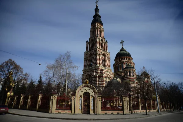 Kharkiv Ukraine Marca 2019 Katedra Zwiastowania Jest Jednym Najwyższych Cerkwi — Zdjęcie stockowe