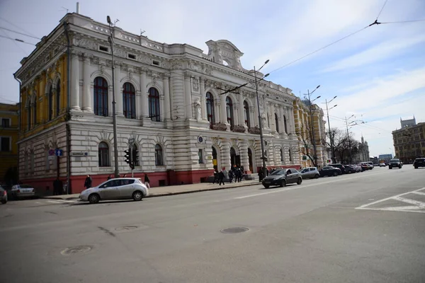 Ukraine Kharkiv Mars 2019 Konstitutionen Vackraste Den Historiska Stadskärnan Omges — Stockfoto