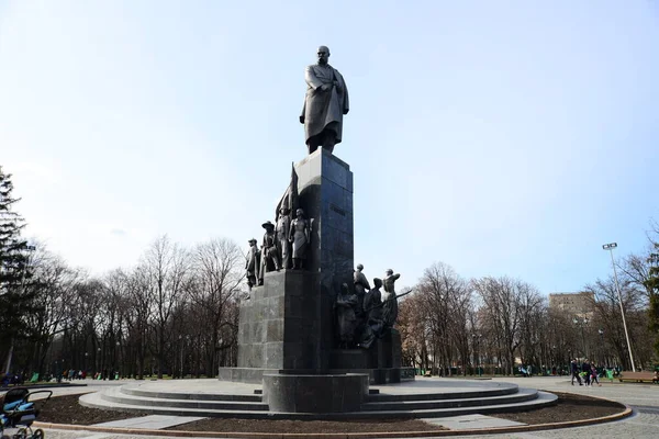 Ukraine Kharkiv Μαρτιου 2019 Μνημείο Taras Shevchenko Στην Ψυχαγωγία Και — Φωτογραφία Αρχείου