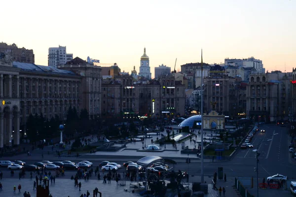 Ucrania Kiyv Abril 2019 Vista Del Maydan Nezalezhnosti Plaza Independencia —  Fotos de Stock