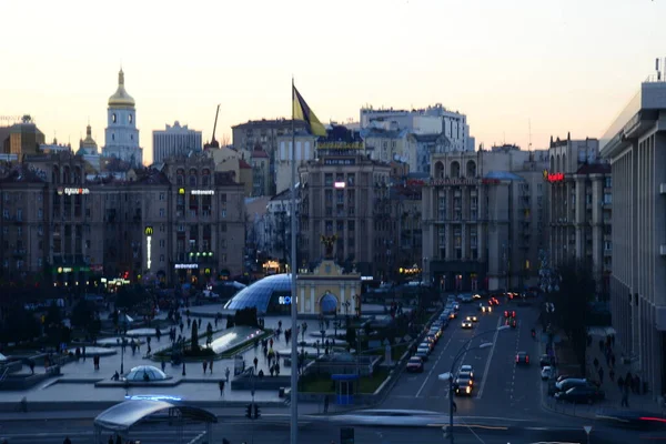 Ucrania Kiyv Abril 2019 Vista Del Maydan Nezalezhnosti Plaza Independencia —  Fotos de Stock