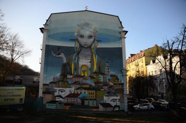 KYIV, UKRAINE - 5 Nisan 2019: Andriyivskyy Descent 'te 