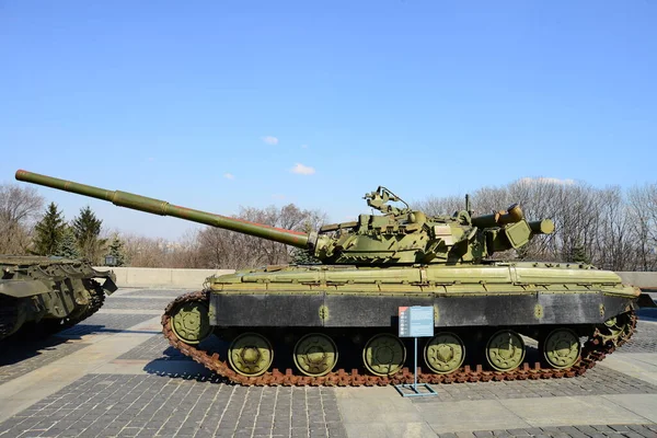 Kyiv Ukraine April 2019 Three Main Battle Tanks Front Motherland — Stock Photo, Image