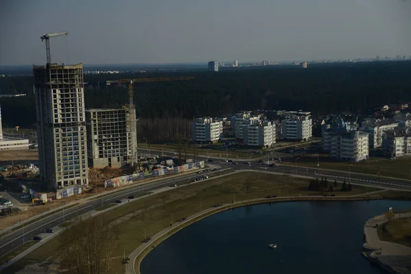 Minsk Belarus Kwiecień 2019 Piękny Widok Mińska Tarasu Widokowego Biblioteki — Zdjęcie stockowe