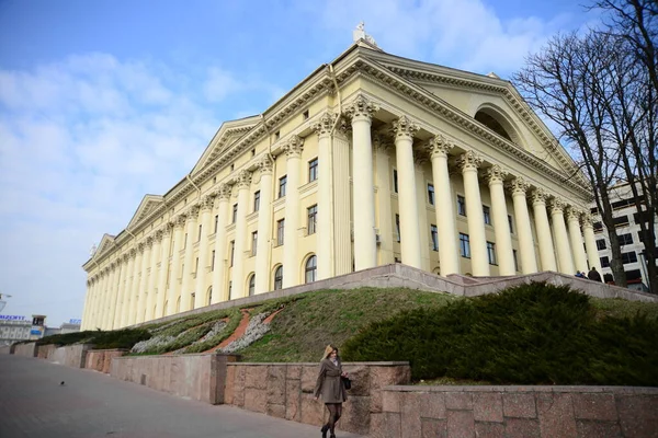 Minsk Belarus Aprile 2019 Costruzione Palazzo Sindacale Minsk Bielorussia Stile — Foto Stock