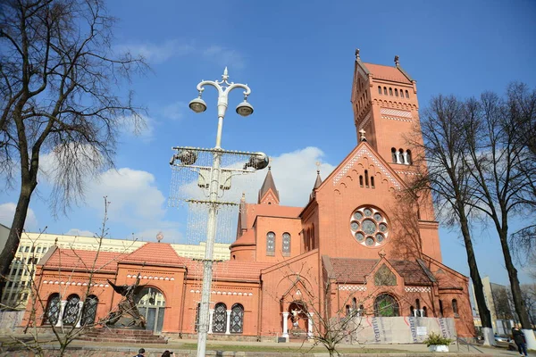 Minsk Belarus Nisan 2019 Simeon Helena Kilisesi Kızıl Kilise Bağımsızlık — Stok fotoğraf