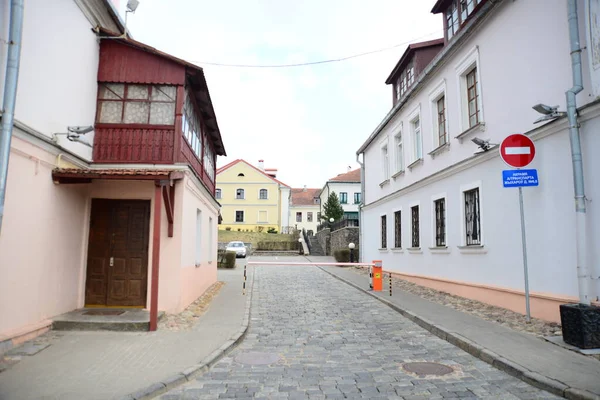 Minsk Bélaro Abril 2019 Traetskae Pradmestse Trinity Suburb Centro Histórico — Foto de Stock