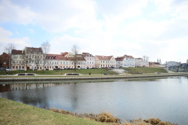 Minsk Bélaro Abril 2019 Famosa Estatua Del Ángel Llorón Isla — Foto de Stock