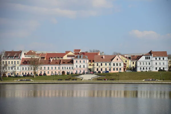 Minsk Bélaro Abril 2019 Traetskae Pradmestse Trinity Suburb Centro Histórico — Foto de Stock