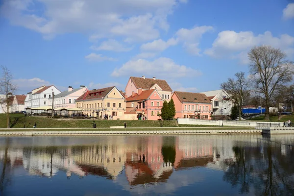 Minsk Bélaro Abril 2019 Traetskae Pradmestse Trinity Suburb Centro Histórico — Foto de Stock