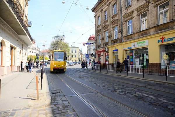 Lviv Ukraine Avril 2019 Tramway Lviv Est Tramway Électrique Situé — Photo