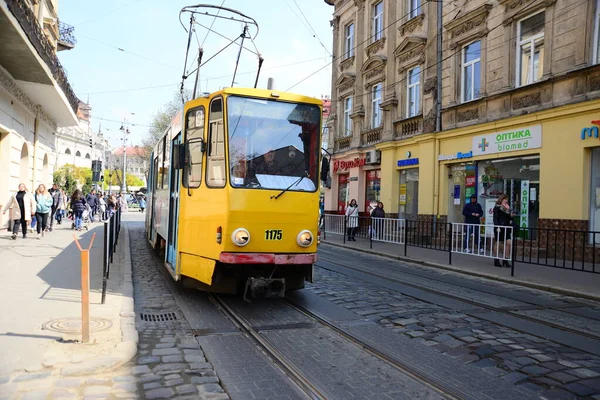 Lviv Ukraine Avril 2019 Tramway Lviv Est Tramway Électrique Situé — Photo