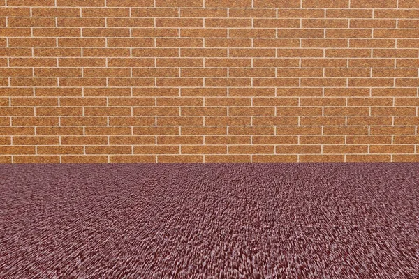 Background Image Brick Wall Wooden Floor — Stock Photo, Image