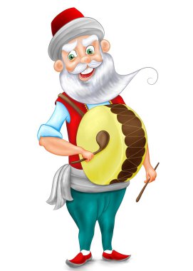 Ramazan davulcusu Osmanlı karakter çizimi