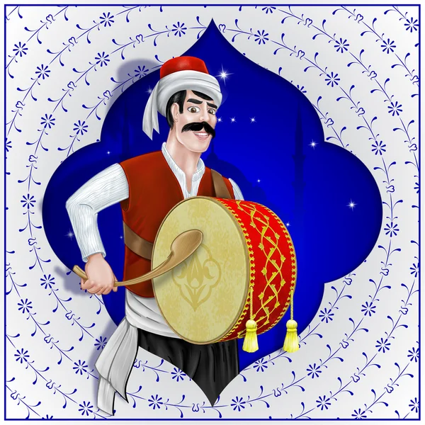 Ramazan davulcusu Osmanlı karakter çizimi