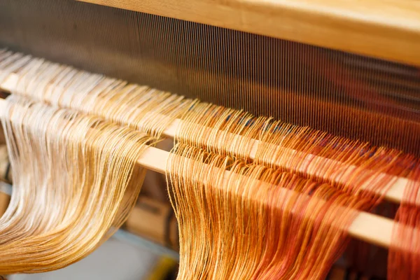 Color loom weaving close up shot — Stock Photo, Image