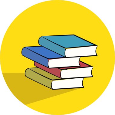 Renkli bir kitap seti.