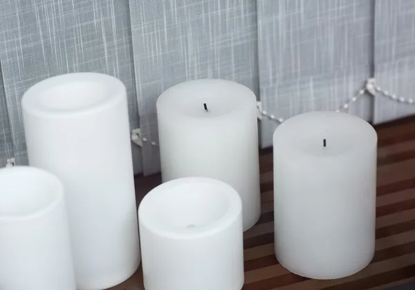 Large white candles. — Stock Photo, Image