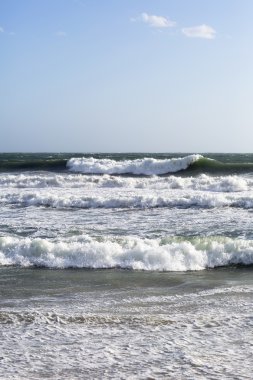Pasifik Okyanusu, plaj manzara dalgaları.
