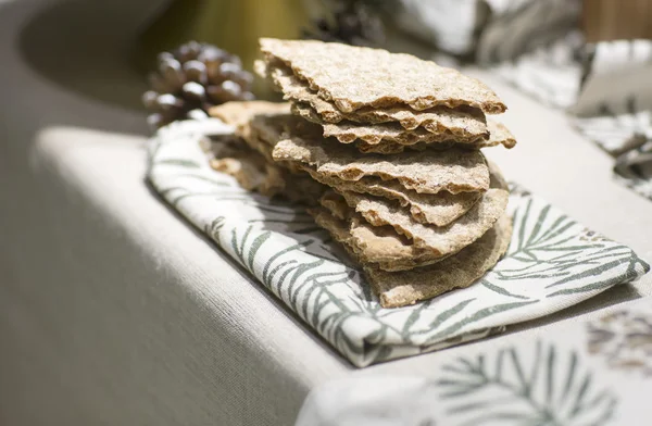 Crisp bread on the table. — Stock Photo, Image