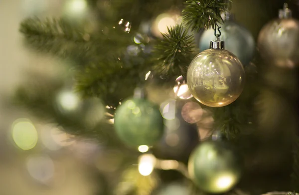 Christmas tree decorated with toys. — Stock Photo, Image