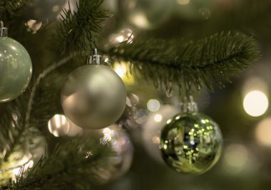 oyuncaklar ile süslenmiş Noel ağacı.