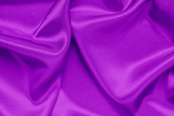 Closeup Rippled Purple Satin Fabric — Stock Photo, Image