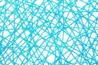 Beyaz arkaplanda mavi halat örgüsü.