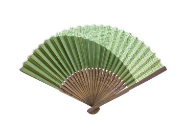 Japon katlama vantilatörü beyaz arkaplanda izole