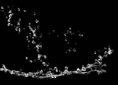 Siyah arkaplanda su sıçraması