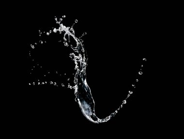 Siyah arkaplanda su sıçraması