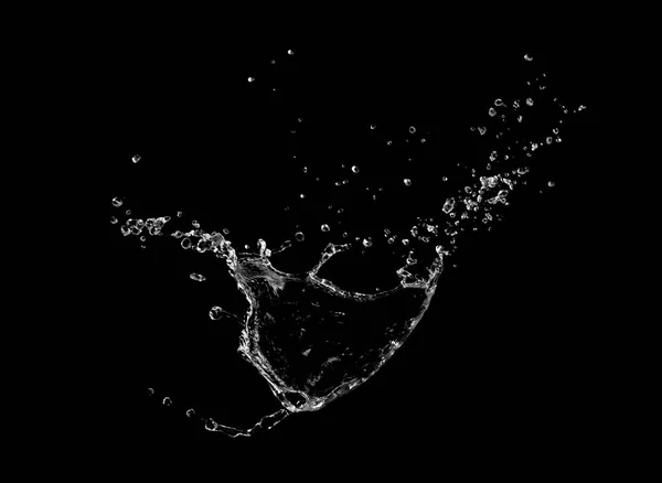 Water Spatten Zwarte Achtergrond — Stockfoto