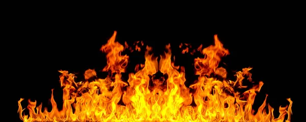 Fire Flames Black Background — Stock Photo, Image