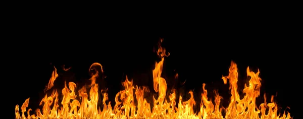 Fire Flames Black Background — Stock Photo, Image